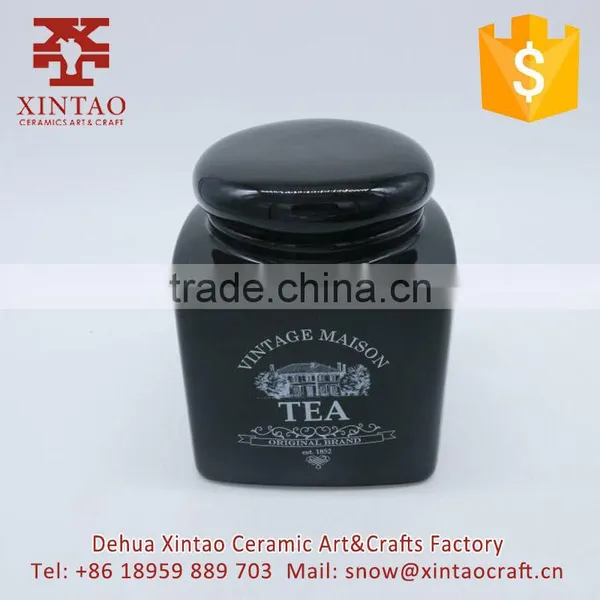 Wholesale Set of 3 Custom Logo Black Ceramic Salt and Pepper Shaker Cruet Set photo-3
