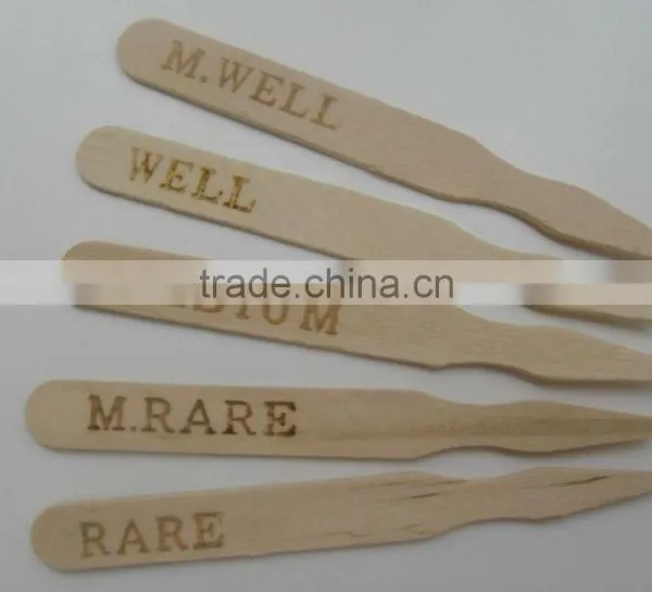 Samll Disposable Wood Markers for Steaks photo-2