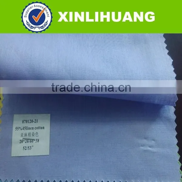 2015 Cheap Cotton Linen Fabric Wholesale Solid Woven Shirting Linen Fabric