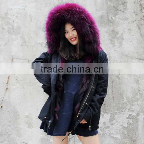 CX-G-P-05M Women Real Fur Collar Real Fox Fur Parka photo-4