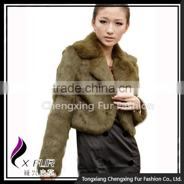 CX-G-A-201 Wholesale Ladies Clothes Apparel Long Sleeve Rabbit Fur Winter Coat photo-5