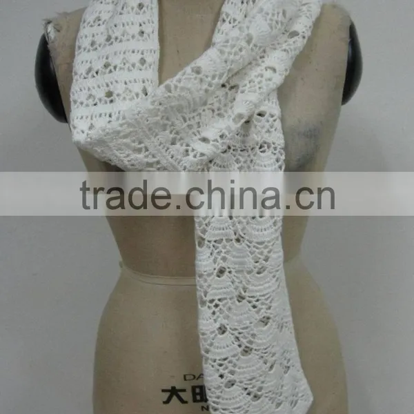Cotton Handmade Crocheted Shawl, Fashion Shawl