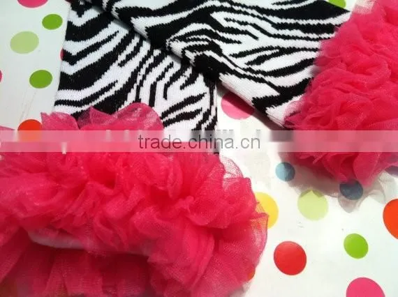 2014 Wholesale Baby Leggings Baby Leg Warmers Monster Gloves Pink Zebra Cotton Ruffle Leg Warmers For Kids photo-4
