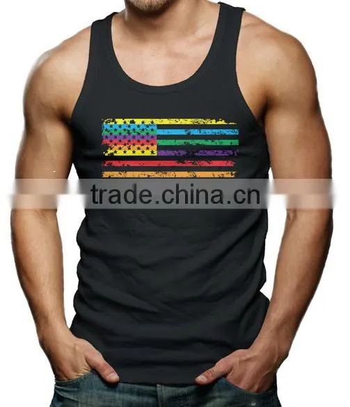 China 100 Cotton Stringer Tank Top Custom,mens Tank Top Fitness photo-3