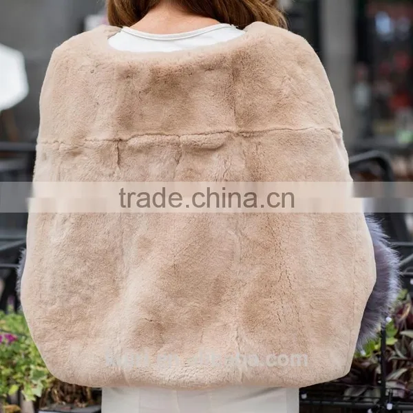 2016 New Winter Fashion Real Rex Rabbit Fur Coat Genuine Rabbit Fur Jacket Women Natural Fur Pullover photo-6