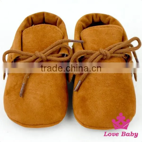 Cute Pink Color Soft Sole Rubber Baby Girl Shoes Newborn Crib Shoes With Lace Wholesale Leather Baby Shoes photo-3