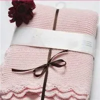 Luxury High Weight 100% Cotton Baby Blanket, Knitted Crochet Baby Blanket