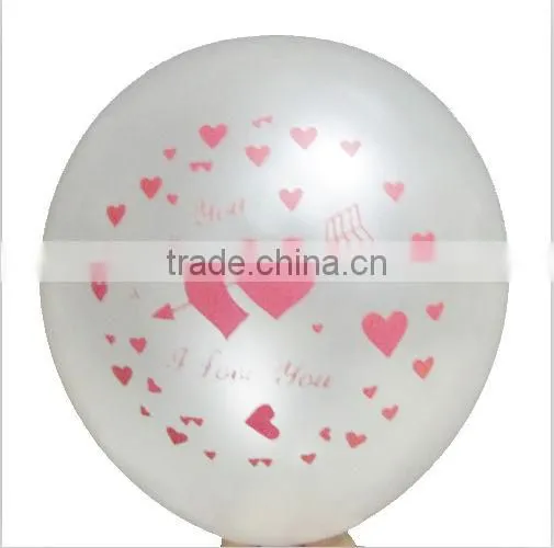 Romantic Valentine's Day Love You Heart Printed Latex Balloon photo-3
