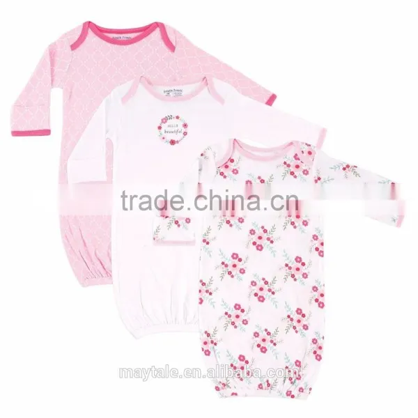 100% Cotton Baby Unisex Newborn Long Sleeve Sleep Gown photo-2