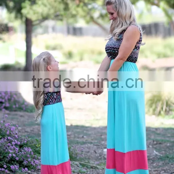 Mommy and me Maxi Dresses Dresses for Women Blue Long Dresses photo-2