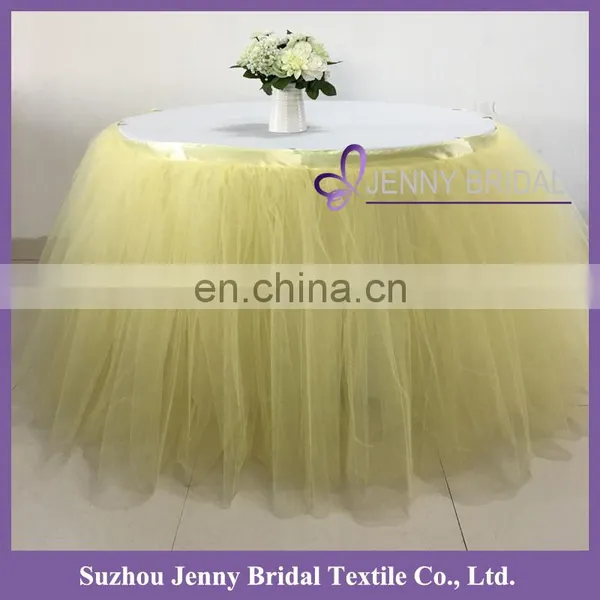 TS091#73 Blue Tulle Materials in Table Skirting Designs for Wedding photo-4