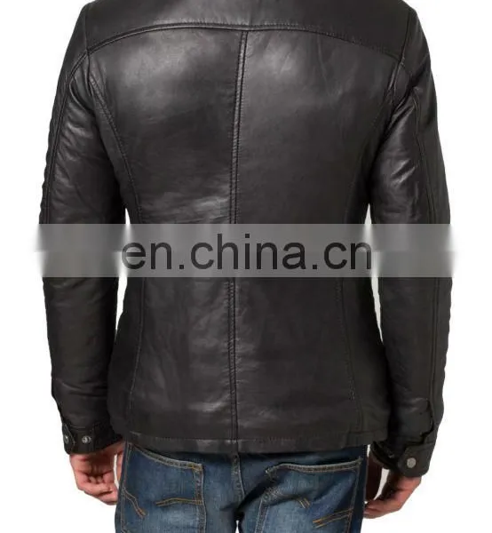 Men High Quality Double Press Jacket With Fur Collar/ Leather Fashion Jacket photo-2
