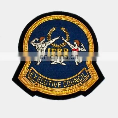 Handmade Embroidered Bullion Wire Blazer Badge Wire Club Blazer Badge
