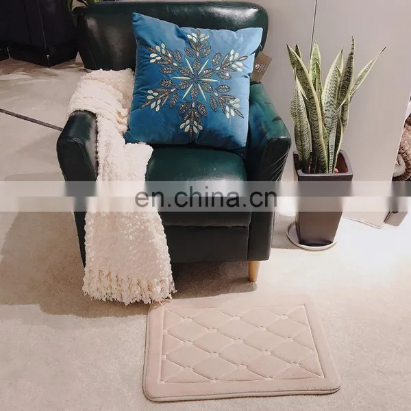 Bathroom Mats Non Slip Bath Floor Mats Water Absorbent Coral Fleece Surface Fast Dry Soft Comfortable Stylish Bathroom Rugs photo-2