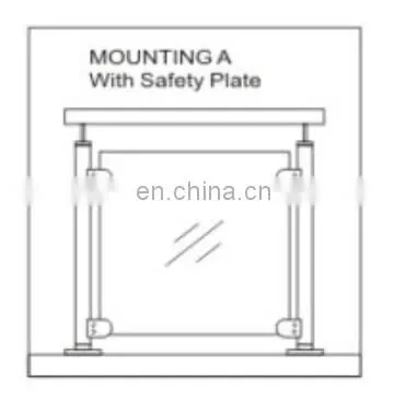 Stainless Steel Glass Railing Design Balustrade Post Clamps With Security Bottom Plate To Hold Glass photo-3