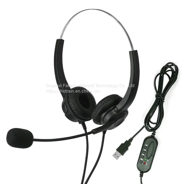Hotrain FH13 USB Dual Side Customer Service Center Noise Reduction Headset photo-3