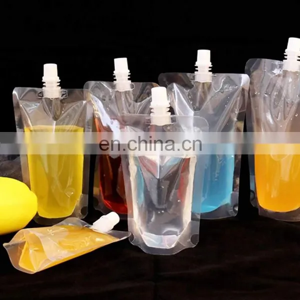 China Top Spout Biodegradable Liquid Bag/250ml Spout Pouch/clear Stand-up Water Bag Pouch