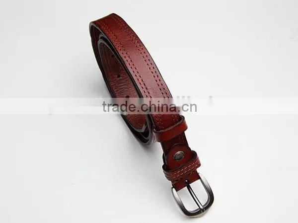High Quality Black Genuine Cowhide Leather Slim and Adjustable Waist Belt for Women for Men photo-5