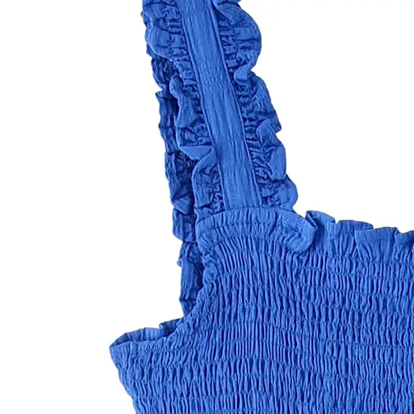 2025 Spring New European and American Style Women's Wear Blue Pulling Strap Long Style Big Swing Dress for Women photo-2