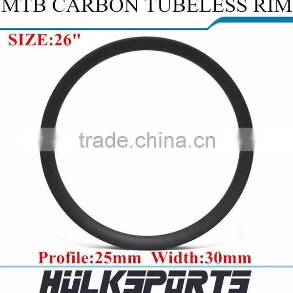 Bicycle Carbon Rims 26ER Mountain Bicycle Rim Hookless 30mm Width Tubuless Carbon Rims For Sale photo-2