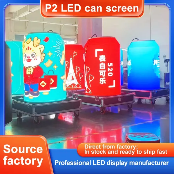 Likang LED Can Screen Exhibition Hall Full Color Screen Flexible Irregular Screen Bar Creative Beer Can Display Screen photo-3