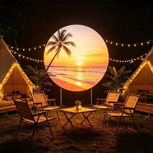 Round Custom‑Print Atmosphere Light Box | Custom Themed LED Mood Lighting Installation