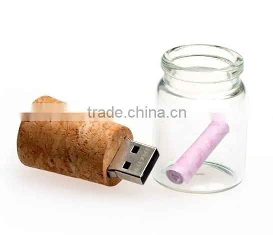Transparent Glass Bottle USB Flash Driver Real Capacity photo-2