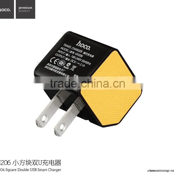 HOCO UH206 Square Double USB Smart Charger For Universal Mobile Phone 2.1A Traveling Series 3C Charger photo-4