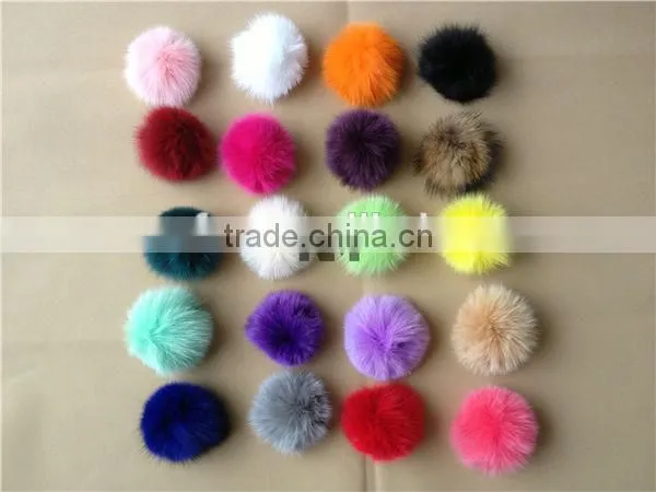 Dyed Color Fox Fur Pom Pom photo-5