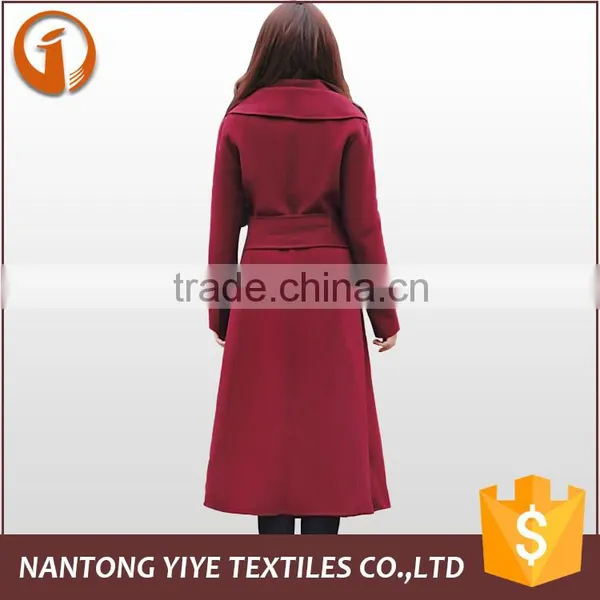Factory Price 2016 Winter Red Woman/ladies Woolen Coat Long Wrap Overcoat photo-3