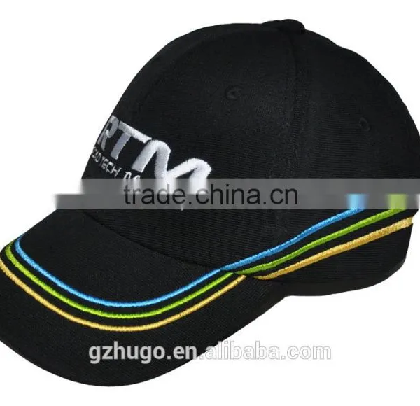 Hot!!! High Quality Durable Embroidery Outdoor Sport Curve Custom Promotional Black Colour Cotten-dacron Textile Baseball Hat photo-6