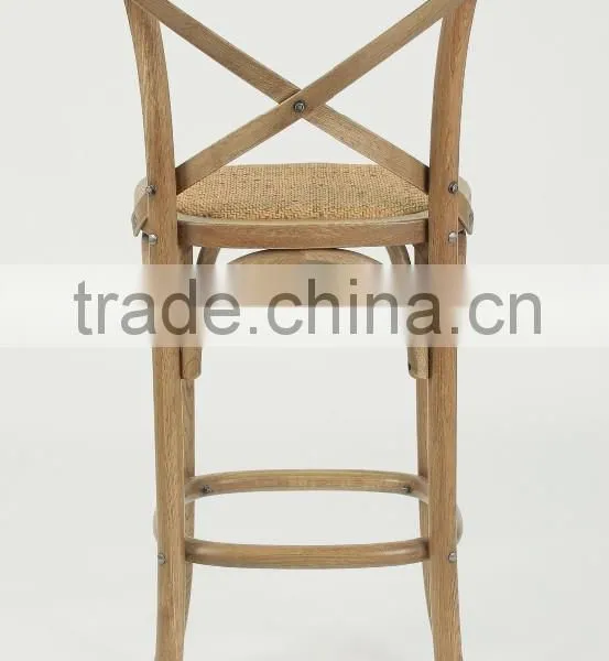 Antique Wooden Armless Bistro Counter Stool/ High Chair photo-5