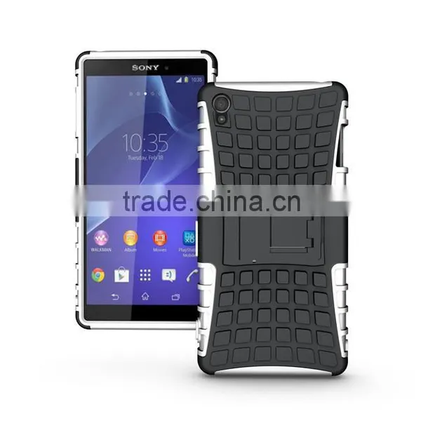 Dual Layer Tough Rugged Kickstand Hybrid Heavy Duty Armor Shockproof Case For Sony Z3 photo-2