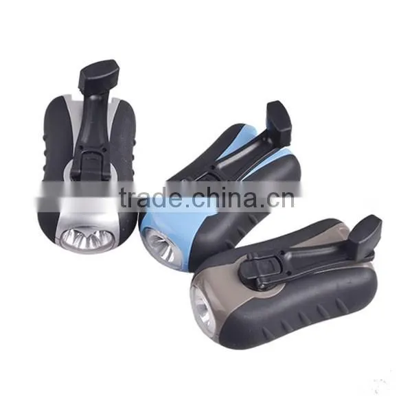 3 Modes Light Plastic Dynamo Hand Crank Torch Light photo-2