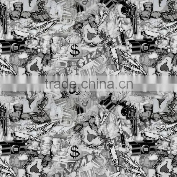 Whole Sale Dazzle Graphic NO.DGDBZ01686 Weapon Design 3D Water Transfer Printing Film Material Hydrographic Film photo-2