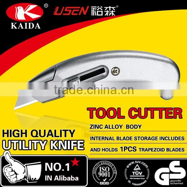 Tool Cutter Trapezoid Blade Zinc Alloy Retractable Safety Knife Carpet Cutter photo-5