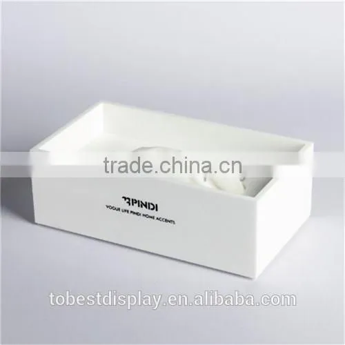 Elegant Shenzhen Factory White Acrylic Box/acrylic Tissue Box/acrylic Napkin Holder photo-3