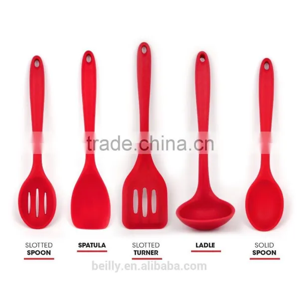 Dishwasher Safe Silicone Kitchen Utensil Including Spatula, Ladle, Slotted Spoon, Mixing Spoon, Spoonula, Turner photo-3