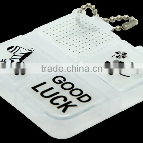 Plastic Portable Pill Box/Gift Box With 4 Compartments With Keychain photo-3
