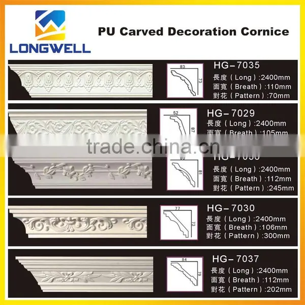 Polyurethane Carved Corner Cornice for Home & Interior Decoration photo-3