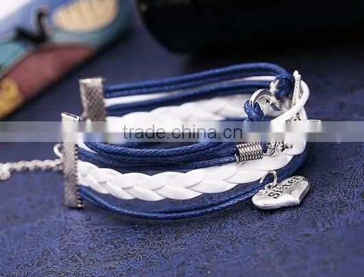 New Style Leather Jewelry Lots Style Cute Infinity Charm Bracelet Fashion photo-4