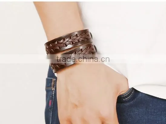 2016 Hot-selling Unisex Punk Style Vintage Leather Bracelet photo-6