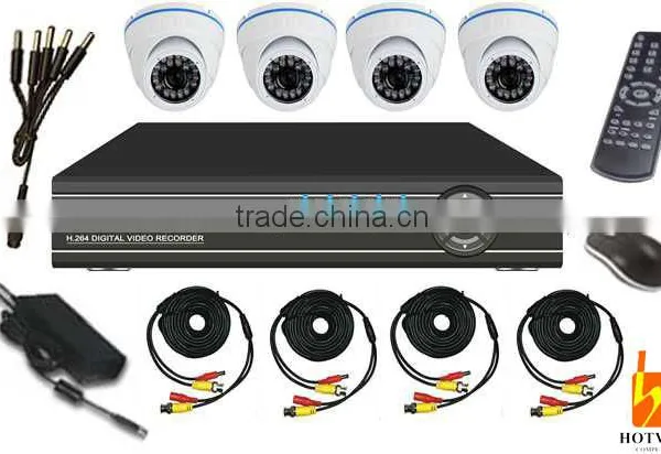 Indoor H.264 4ch Dvr Combo Cctv Camera Kit 4ch Cctv Dvr Kit System photo-5