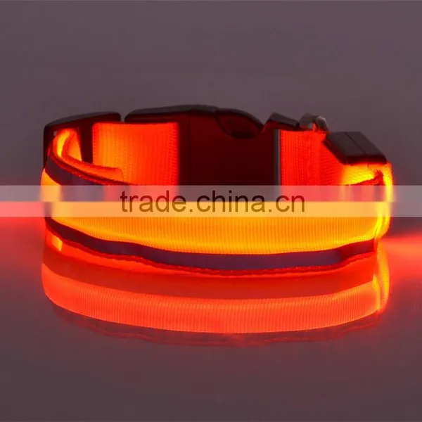 Lighted up LED Collar Striped Mesh Nylon Collar photo-3