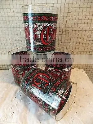 VINTAGE Houze Christmas Stained Glass On The Rocks