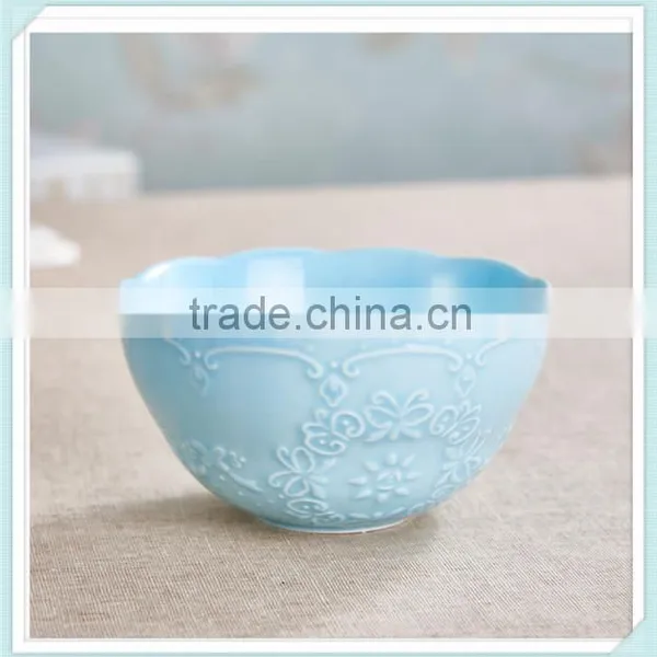 Ceramic Floating Flower Bowl With Flower Emboss photo-3