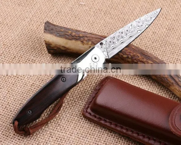 OEM Hunting Knife Application Custom Made Damascus Folding Knife photo-4