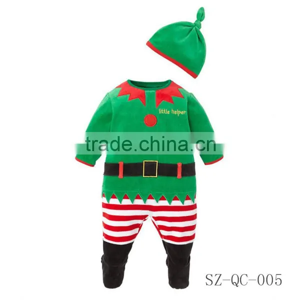 Wholesale High Quality Christmas Clothing 100% Cotton Long Sleeve Baby Romper photo-2