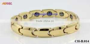 Two-tone Magnet Men's Gold Bracelet 18k Jewelry photo-3