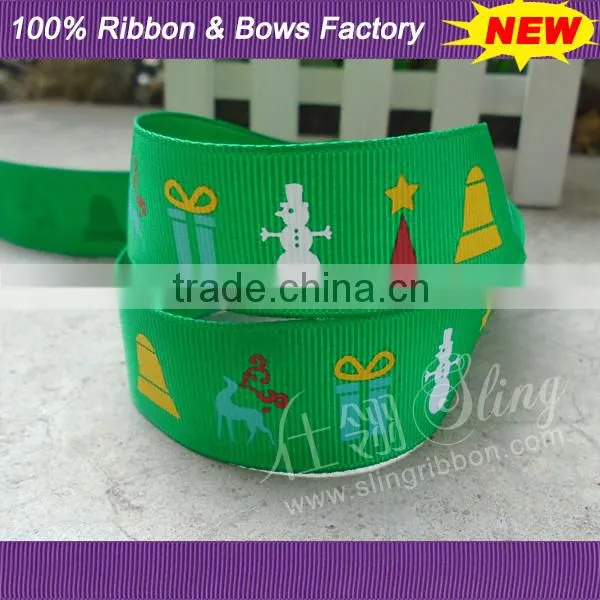 New Design Christmas Style 1 Inch Printed Grosgrain Ribbon Wholesale photo-3